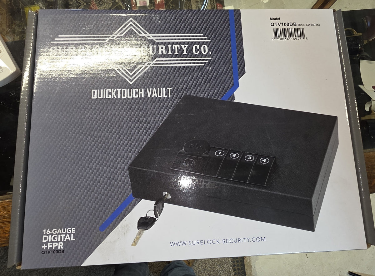 SureLock Security QuickTouch Vault 100 Digital + Bio, Black (QTV100DB)