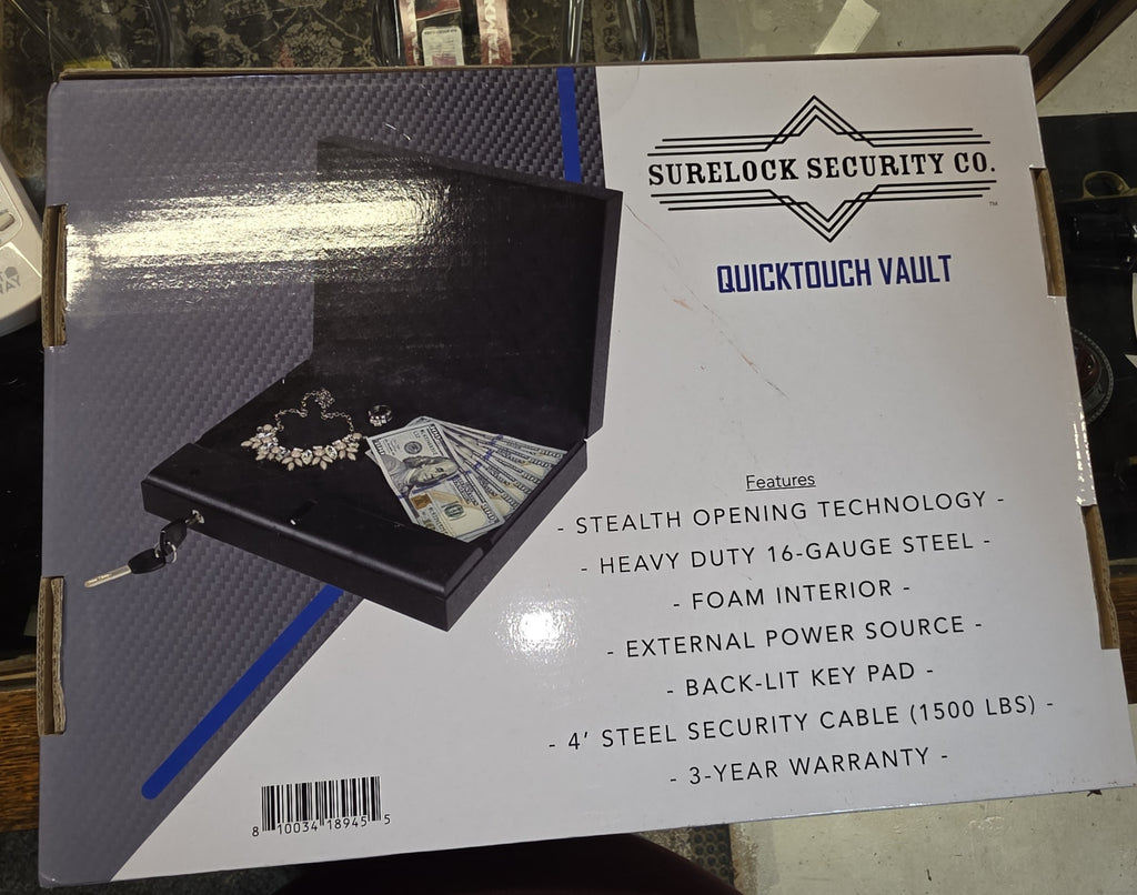 SureLock Security QuickTouch Vault 100 Digital + Bio, Black (QTV100DB)
