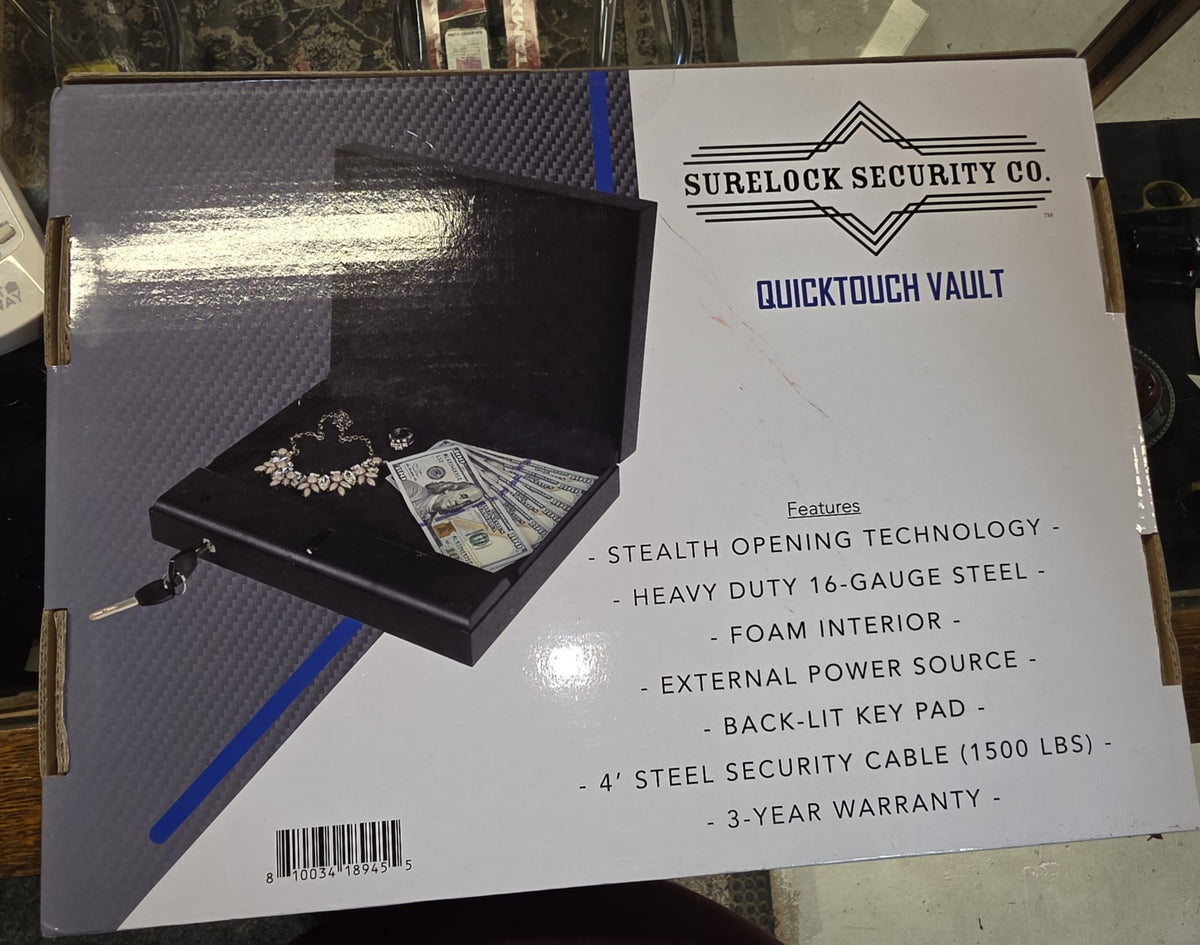 SureLock Security QuickTouch Vault 100 Digital + Bio, Black (QTV100DB)